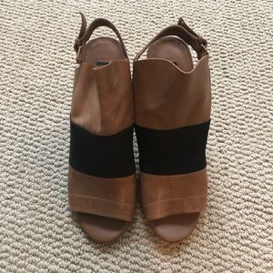Steven by Steve Madden Leather Elastic Wedge